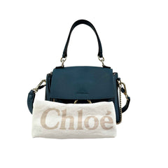 chloe leather faye shoulder bag blue accessory