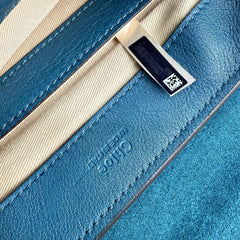 chloe leather faye shoulder bag blue inside pocket detail