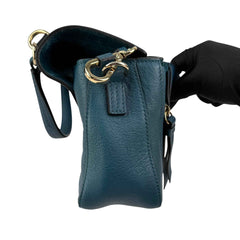 chloe leather faye shoulder bag blue left