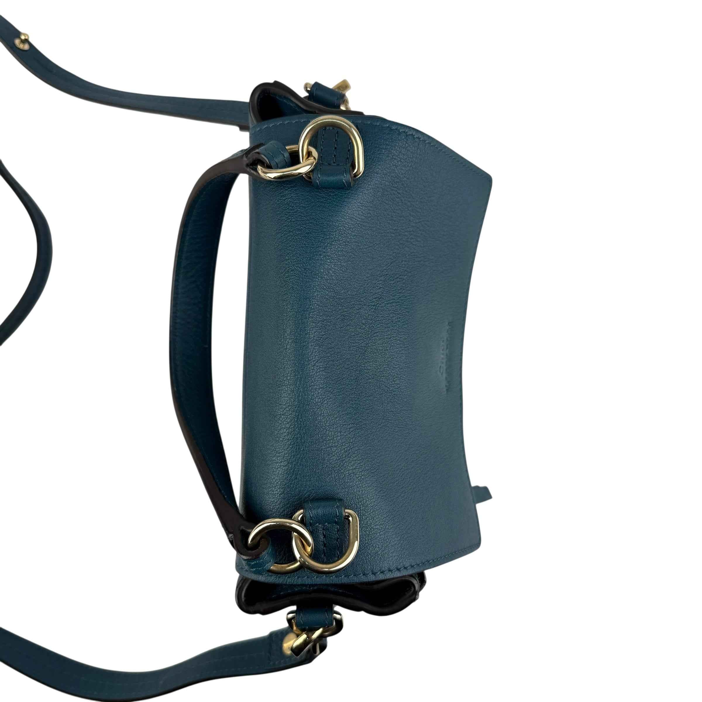 chloe leather faye shoulder bag blue top