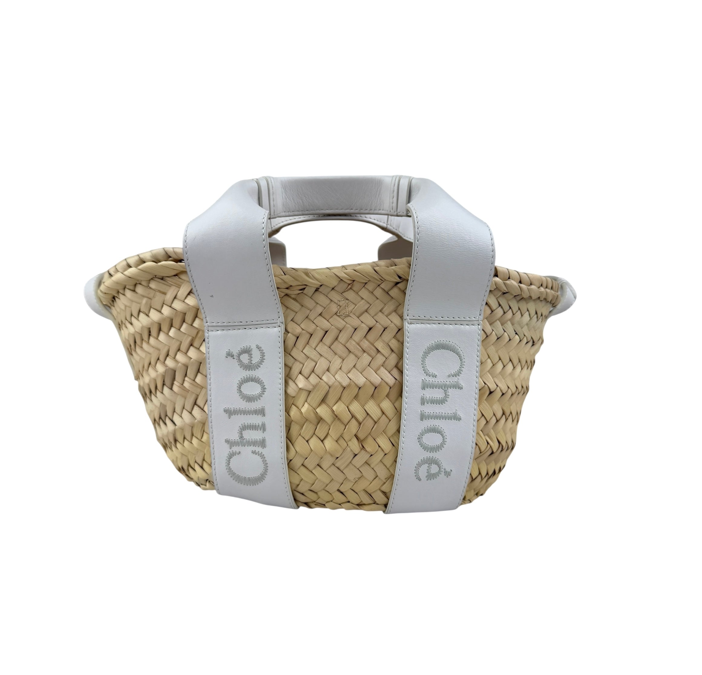 chloe sense raffia tote bag back