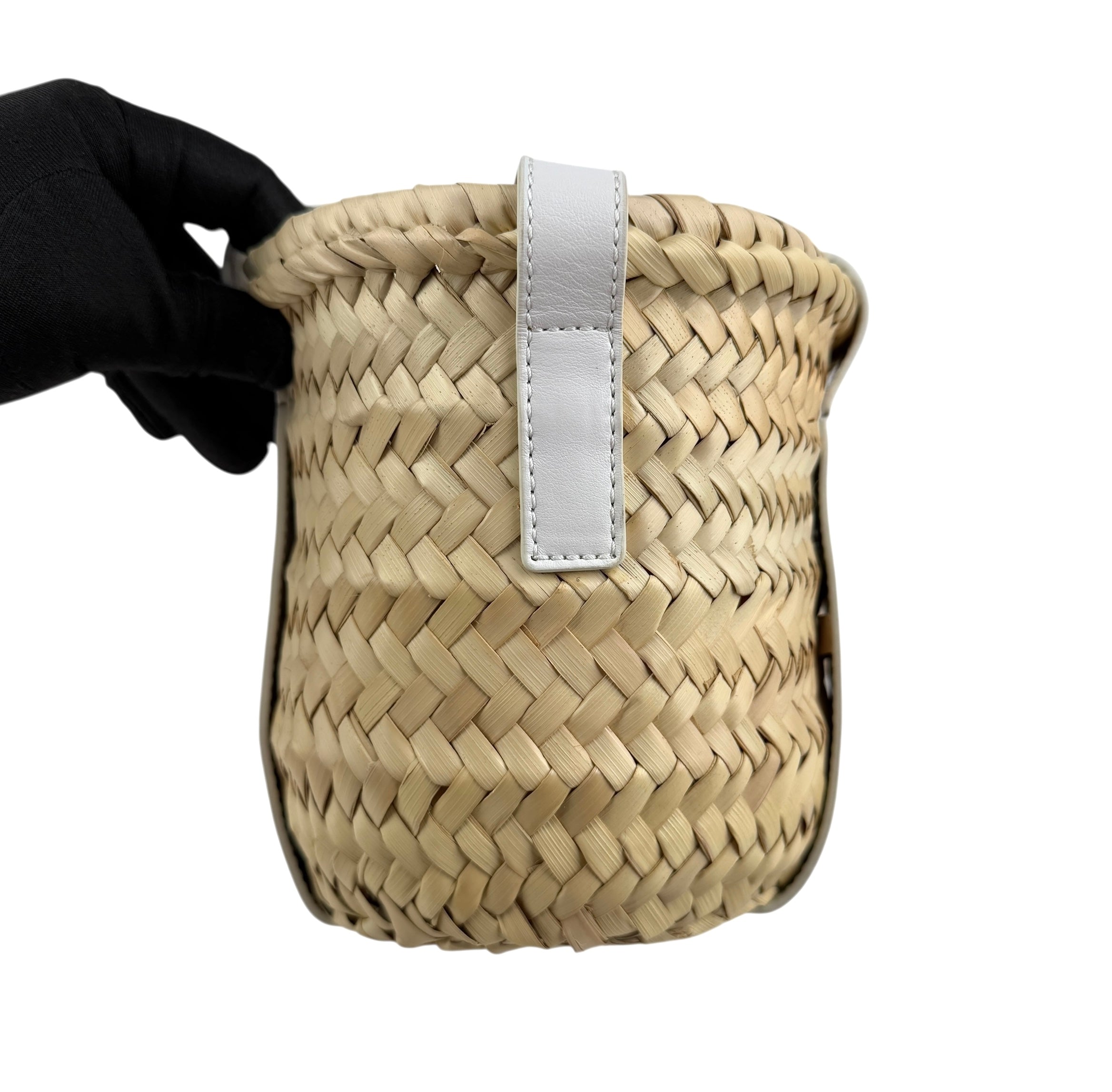 chloe sense raffia tote bag left