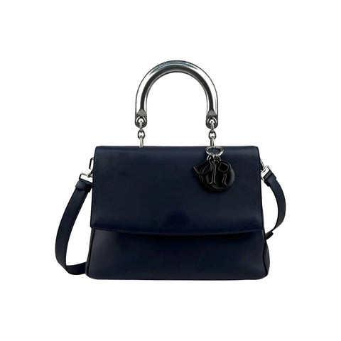 Christian Dior Blue/Silver Calfskin Leather Be Dior Flap Bag
