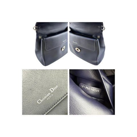 Christian Dior Blue/Silver Calfskin Leather Be Dior Flap Bag