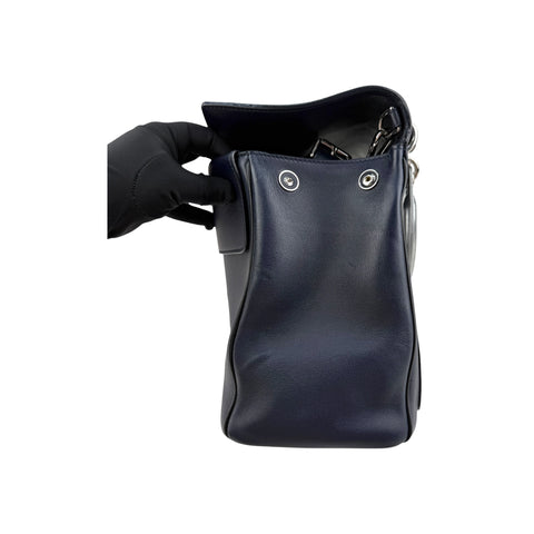Christian Dior Blue/Silver Calfskin Leather Be Dior Flap Bag