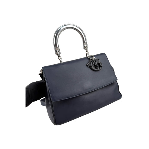 Christian Dior Blue/Silver Calfskin Leather Be Dior Flap Bag