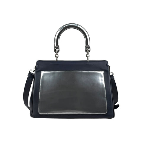 Christian Dior Blue/Silver Calfskin Leather Be Dior Flap Bag