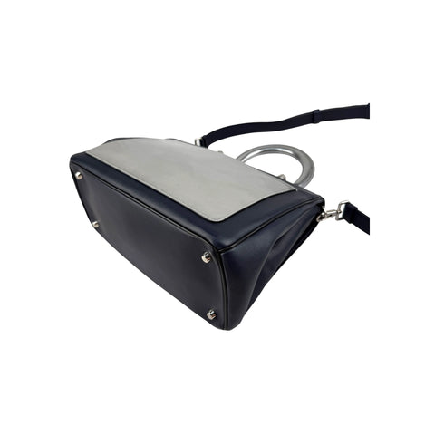 Christian Dior Blue/Silver Calfskin Leather Be Dior Flap Bag