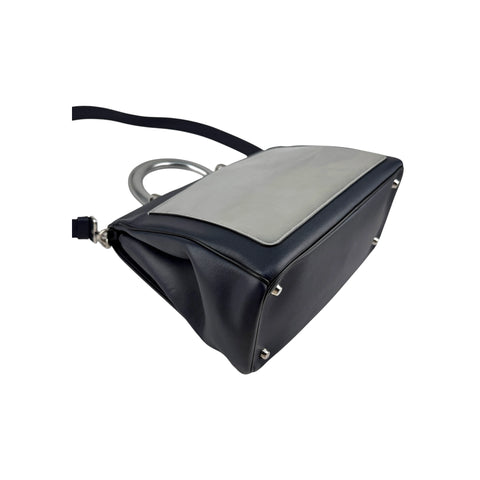 Christian Dior Blue/Silver Calfskin Leather Be Dior Flap Bag