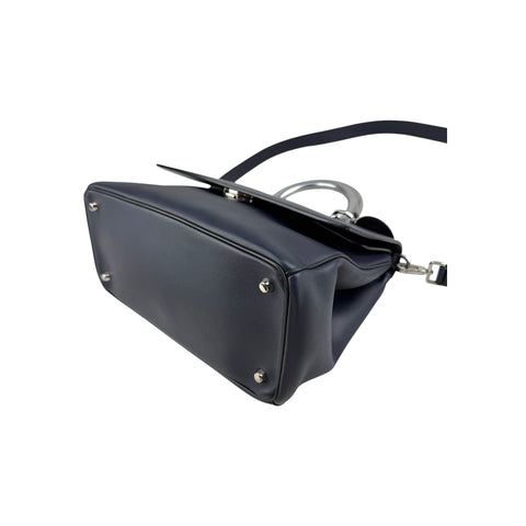 Christian Dior Blue/Silver Calfskin Leather Be Dior Flap Bag