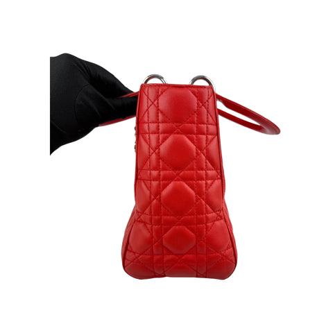 Christian Dior Cannage Quilted Lambskin Leather Medium Lady Dior Bag