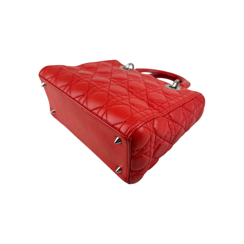 Christian Dior Cannage Quilted Lambskin Leather Medium Lady Dior Bag
