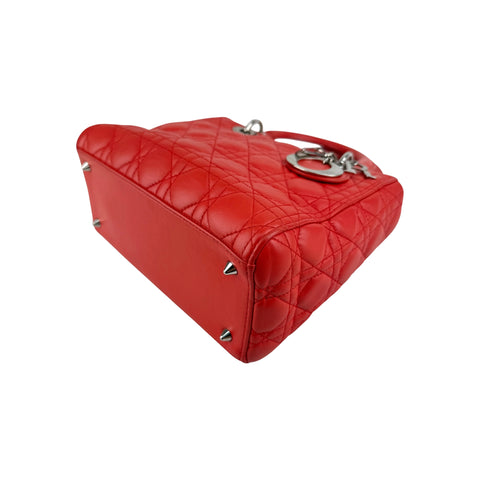 Christian Dior Cannage Quilted Lambskin Leather Medium Lady Dior Bag