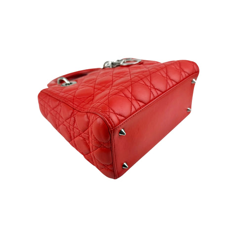 Christian Dior Cannage Quilted Lambskin Leather Medium Lady Dior Bag