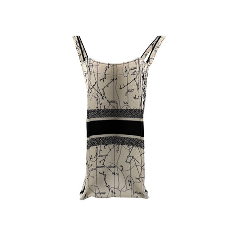 Christian Dior Canvas Embroidered Toile De Jouy Book Tote White Black