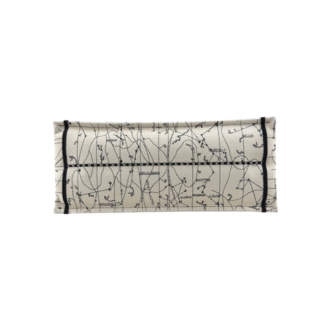 Christian Dior Canvas Embroidered Toile De Jouy Book Tote White Black