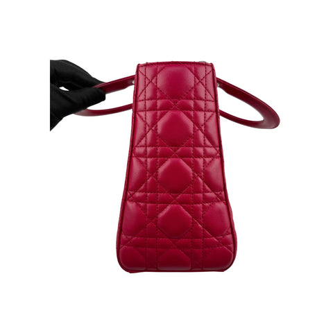 Christian Dior Red Leather Medium Lady Dior Bag