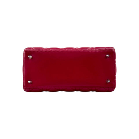 Christian Dior Red Leather Medium Lady Dior Bag