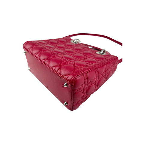 Christian Dior Red Leather Medium Lady Dior Bag