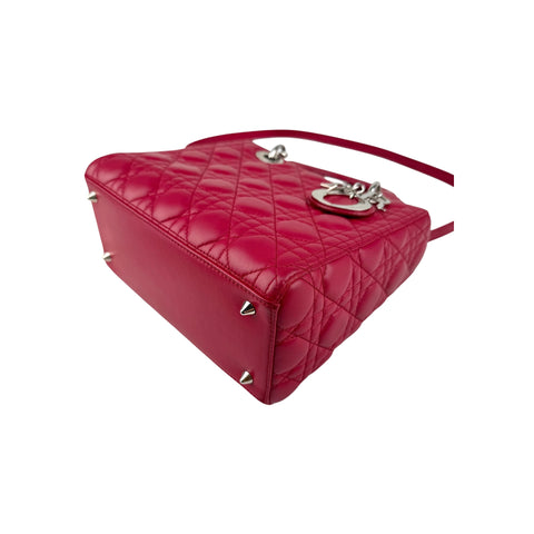 Christian Dior Red Leather Medium Lady Dior Bag