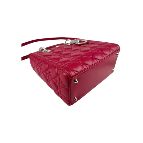 Christian Dior Red Leather Medium Lady Dior Bag