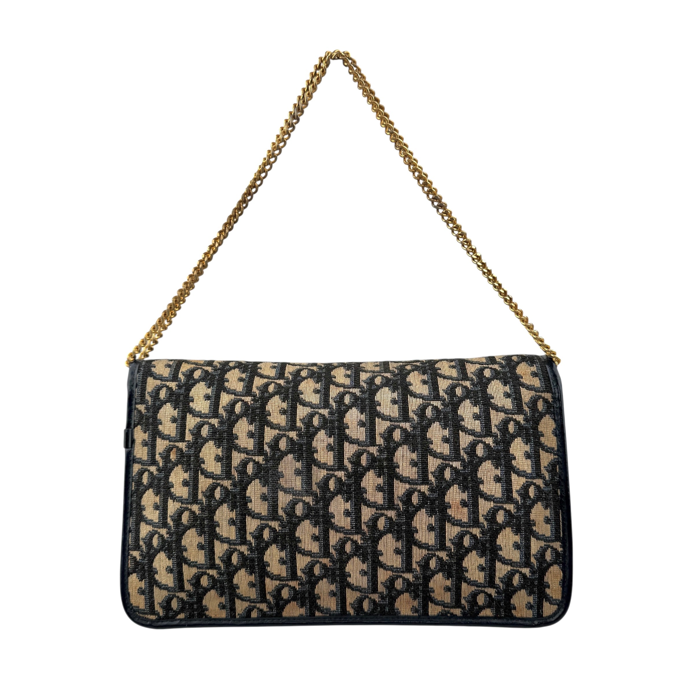 christian dior oblique jacquard chain handbag back