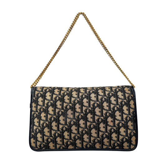 christian dior oblique jacquard chain handbag back