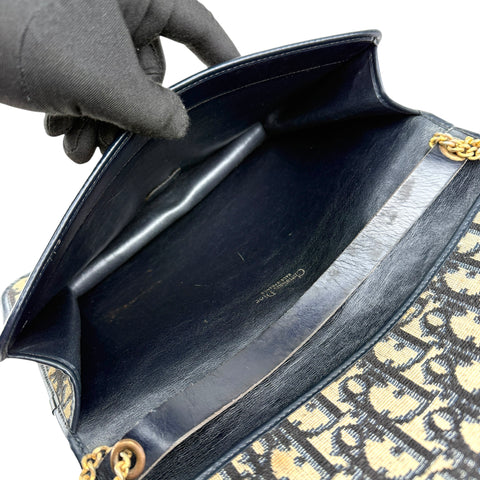 christian dior oblique jacquard chain handbag inside