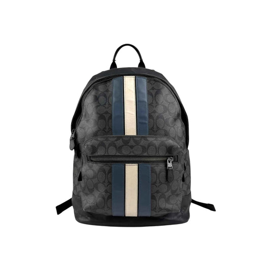 Coach Men's Black West Backpack With Varsity Stripe