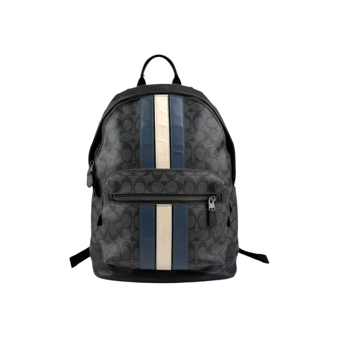 Coach Men's Black West Backpack With Varsity Stripe