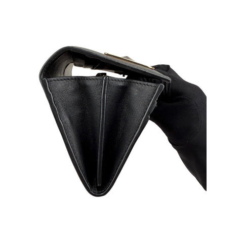 Fendi Black Leather Metallic Monster Eyes Bugs Zip Around Wallet