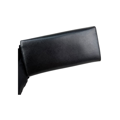 Fendi Black Leather Metallic Monster Eyes Bugs Zip Around Wallet