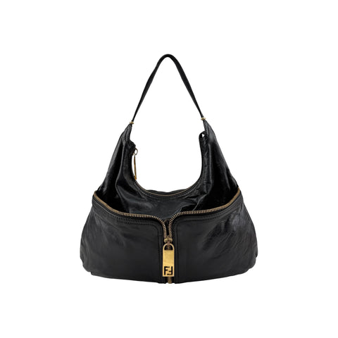 Fendi Leather Unzipped Hobo
