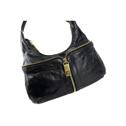 Fendi Leather Unzipped Hobo