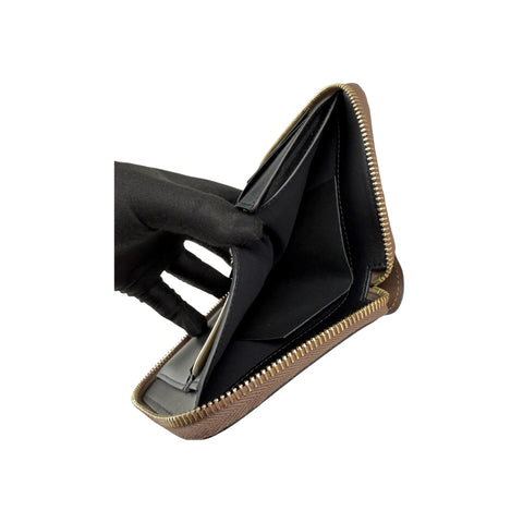 Fendi Zip Around Leather Wallet with Ring Accent Wo - Brown