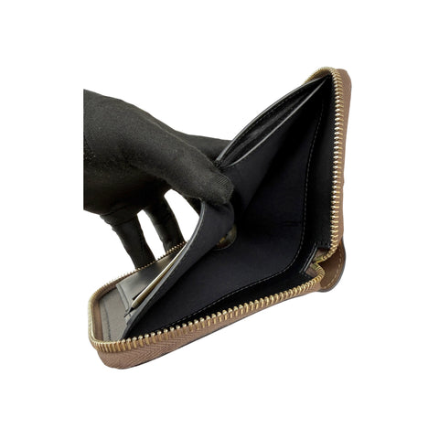 Fendi Zip Around Leather Wallet with Ring Accent Wo - Brown