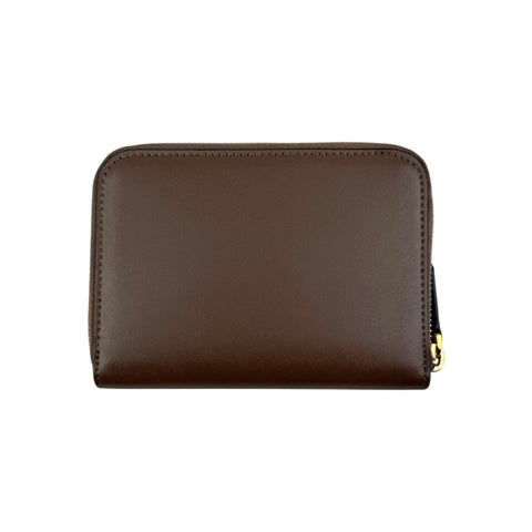 Fendi Zip Around Leather Wallet with Ring Accent Wo - Brown