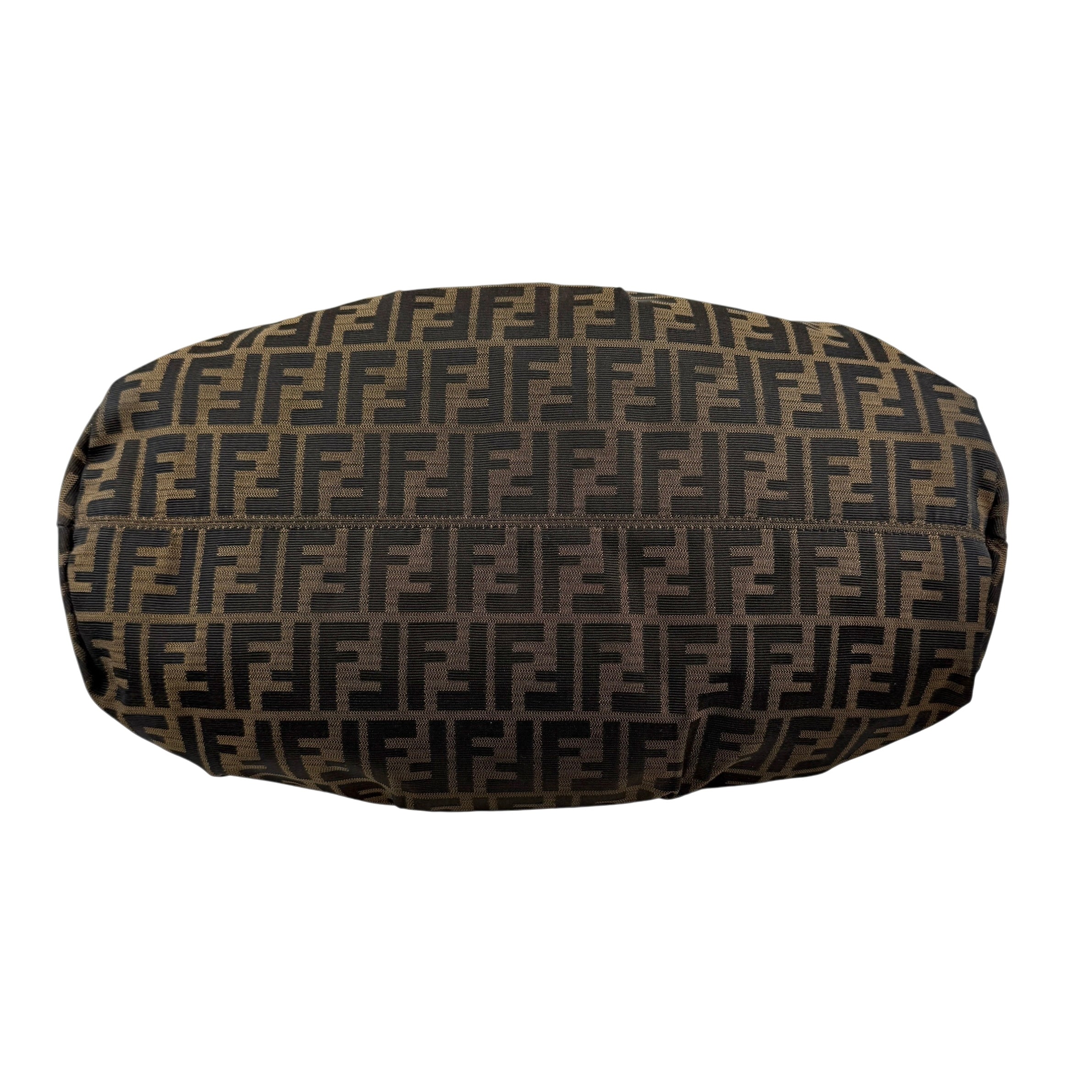 fendi zucca charm brown tote bag bottom