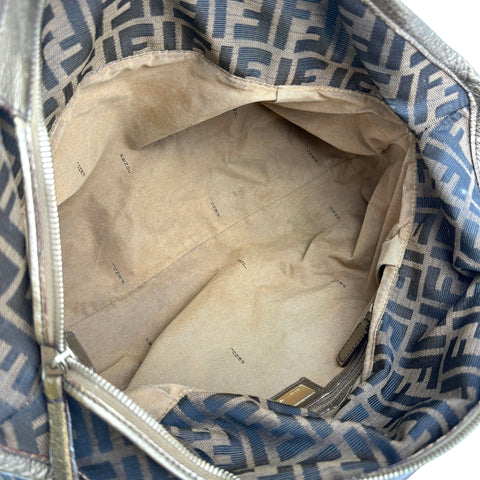 fendi zucca charm brown tote bag inside