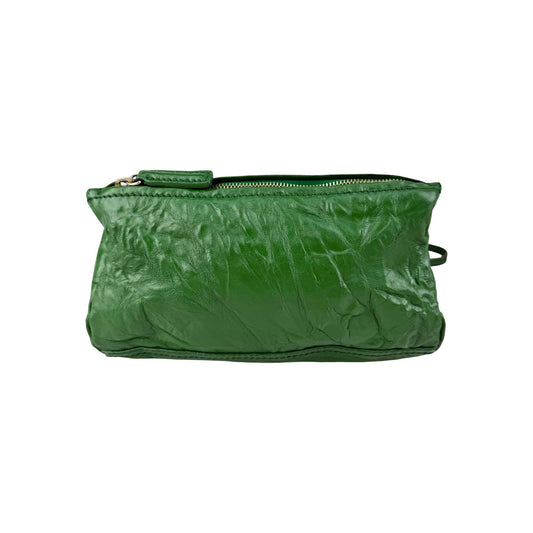 Givenchy Green Wrinkled Sheepskin Leather Mini Pandora Bag