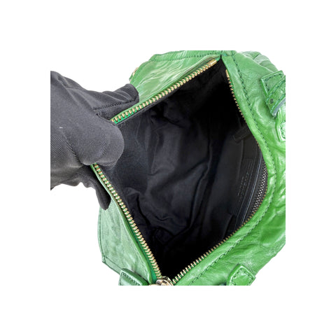 Givenchy Green Wrinkled Sheepskin Leather Mini Pandora Bag