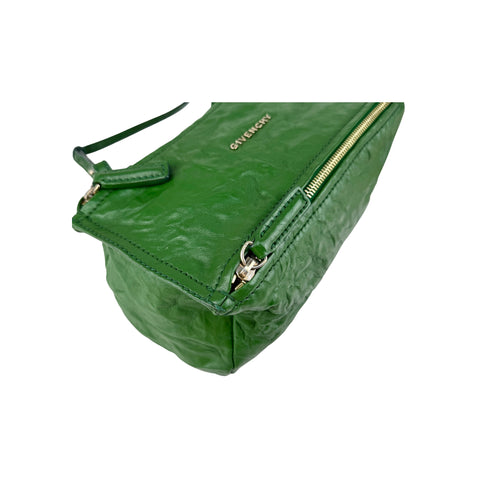 Givenchy Green Wrinkled Sheepskin Leather Mini Pandora Bag