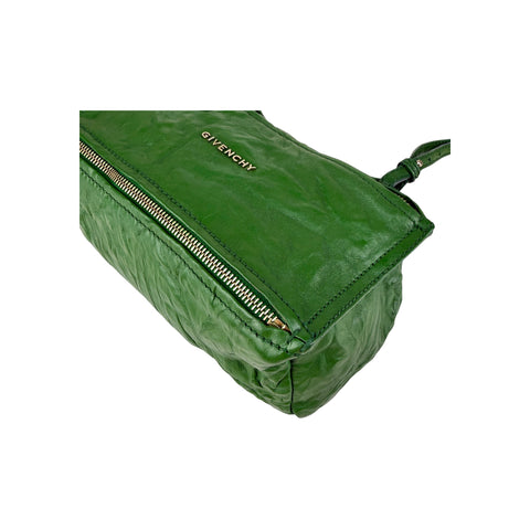 Givenchy Green Wrinkled Sheepskin Leather Mini Pandora Bag