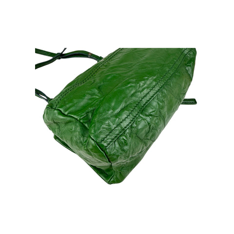 Givenchy Green Wrinkled Sheepskin Leather Mini Pandora Bag