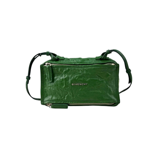 Givenchy Green Wrinkled Sheepskin Leather Mini Pandora Bag
