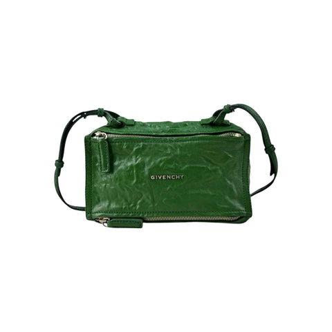 Givenchy Green Wrinkled Sheepskin Leather Mini Pandora Bag