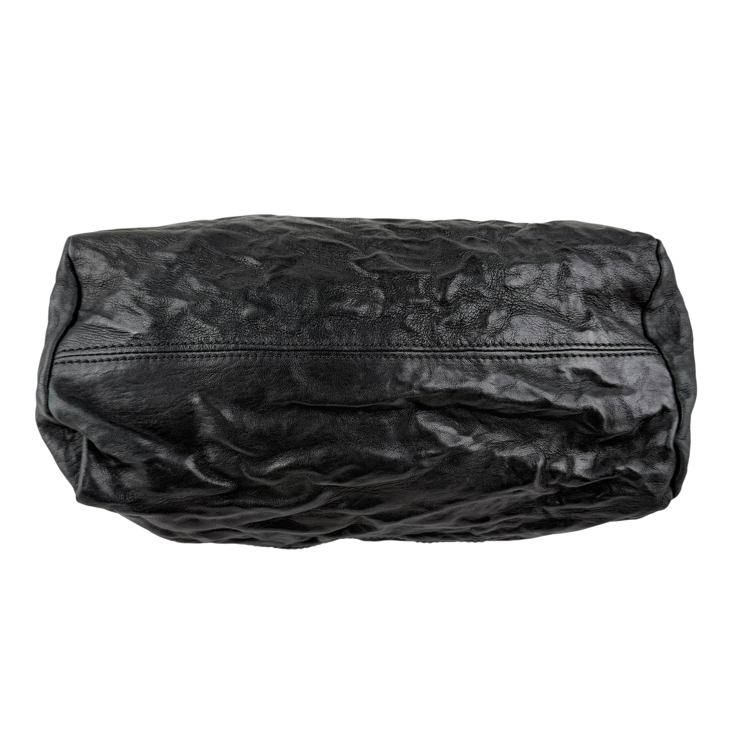 givenchy black sheepskin leather medium pepe pandora bag bottom