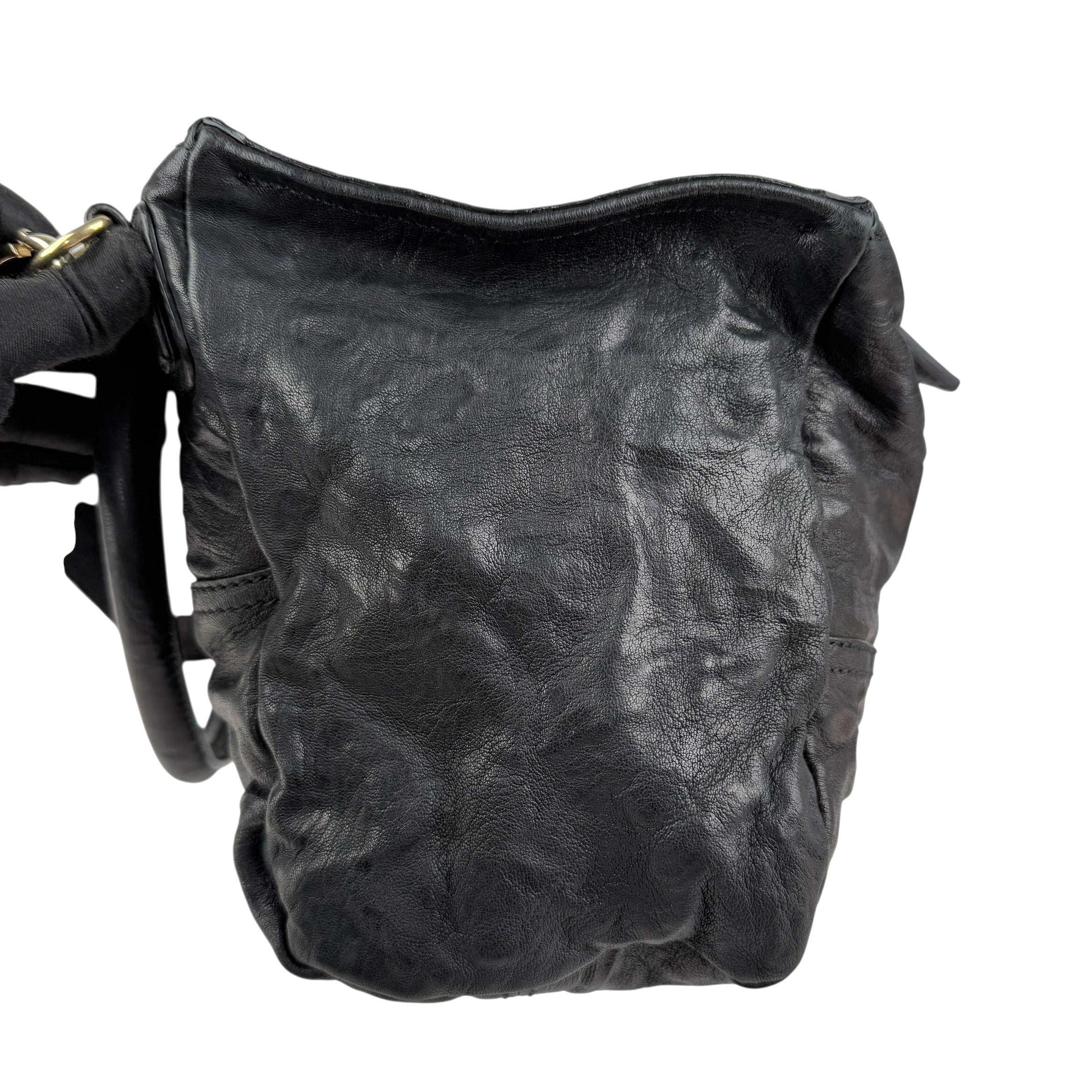 givenchy black sheepskin leather medium pepe pandora bag left