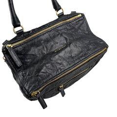 givenchy black sheepskin leather medium pepe pandora bag left front 45