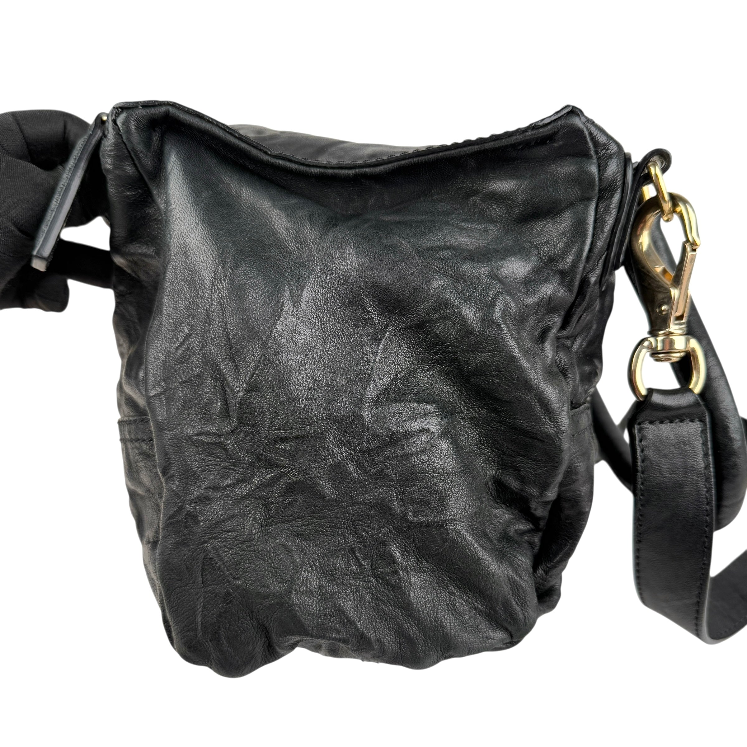 givenchy black sheepskin leather medium pepe pandora bag right